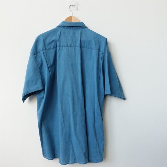 Van Heusen Shirt Mens Size X Large Blue Cotton Button Chest Pockets Casual Adult - Picture 8 of 10